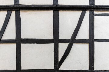 Pattern of old vintage half timbered house wall