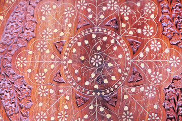 Wooden handcraft , carved on wooden, toys and articles on display. Incredible India.