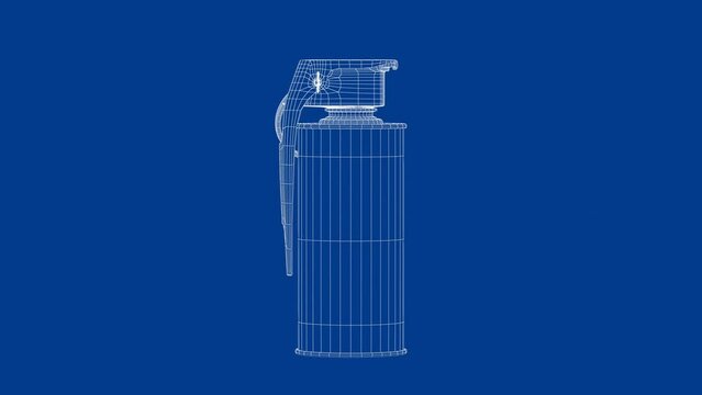 3D wire-frame model of smoke grenade