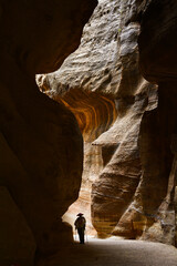 Man in a canyon