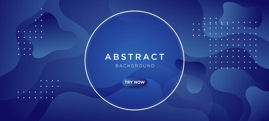 Liquid abstract background. Blue fluid vector banner template for social media, web sites. Wavy shapes	
