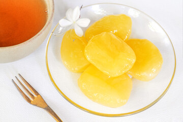 Fresh Asian palmyra palm or Sugar palm Fruit is delicious
