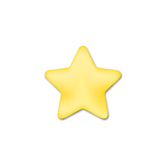 Cartoon lucky star isolated on blue background. 3D rendering. cute smooth yellow star. minimal design.