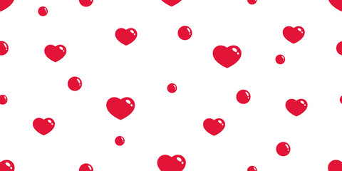 heart seamless pattern valentine vector polka dot cartoon bubble scarf isolated repeat wallpaper tile background illustration doodle design