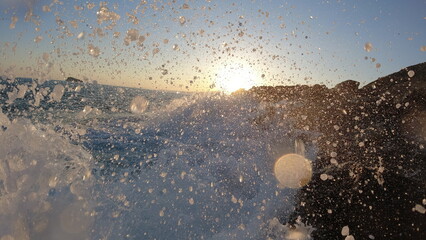 Drops of a wave in the sunset, Benidorm