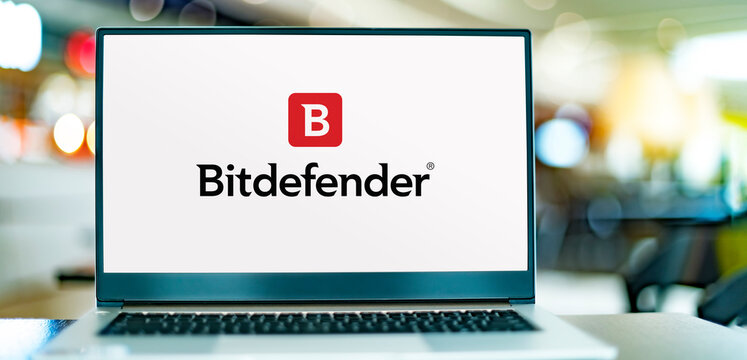 Laptop computer displaying logo of Bitdefender