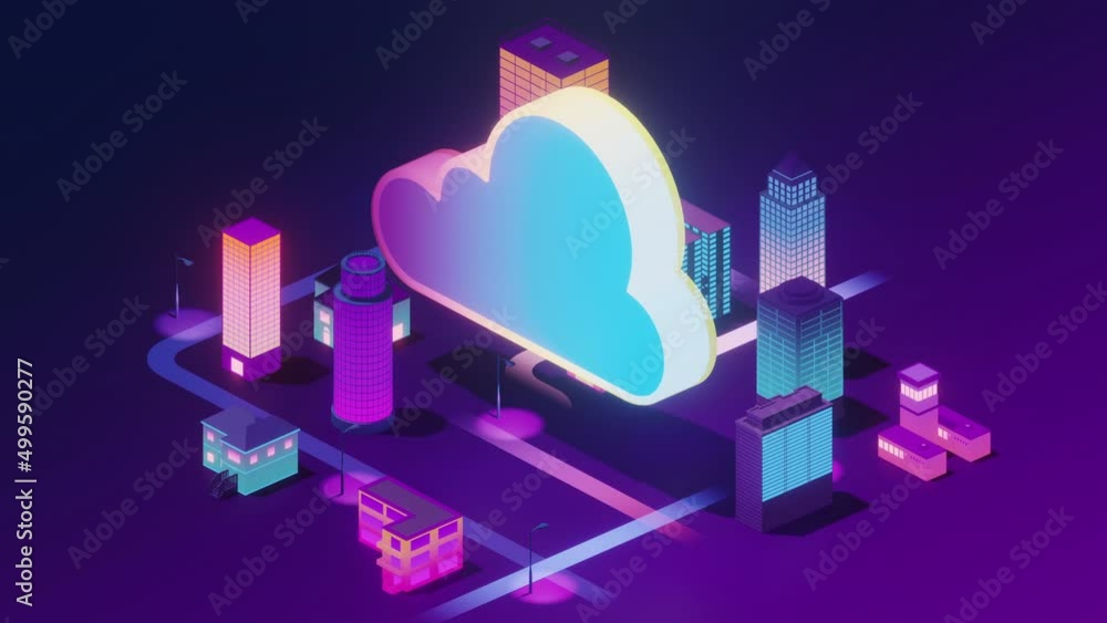 Aufkleber cloud computing conceptual illustration, 3d rendering.