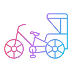 Fototapeta na wymiar Cycle Rickshaw Icon Design