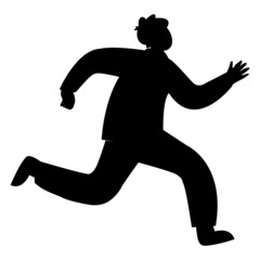 a businessman who is late for work. vector on a white background. vector illustration