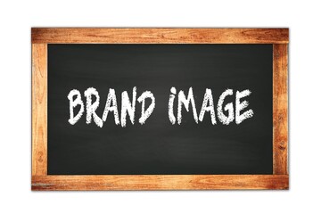 Fototapeta premium BRAND IMAGE text written on wooden frame school blackboard.