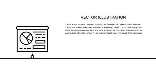 Vector presentation, whiteboard, billboard one line icon. Continuous one line illustration.