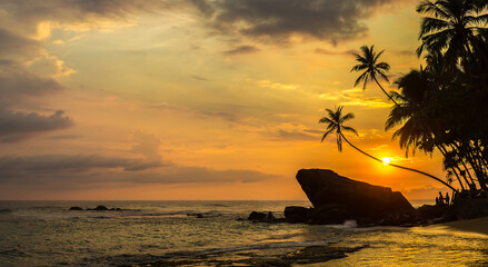 Dalawella beach in Sri Lanka