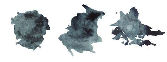 Abstract watercolor spots are black