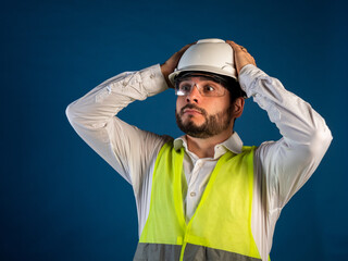 Joven ingeniero viendo problemas