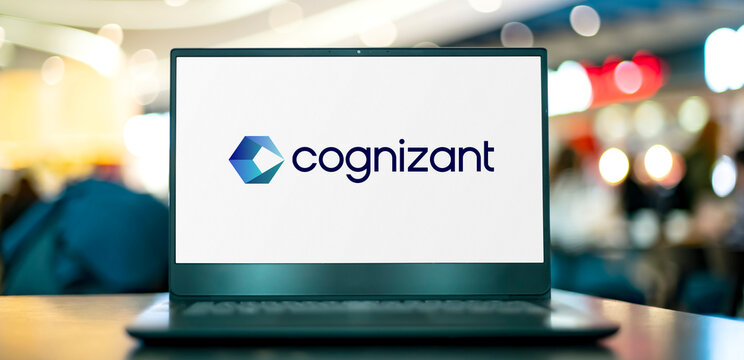 Laptop computer displaying logo of Cognizant