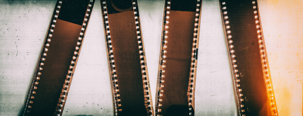 Color negative 35mm film slides, vintage background