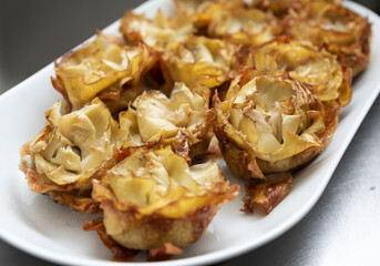 fried artichokes tapas on a plate