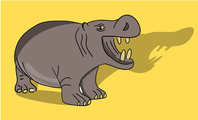 Les animaux du zoo : l'hippopotame