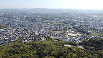 竜王山山頂から見る新緑の桜と小野田市と宇部 の街並み2022　山口県観光　#小野田市 #宇部  #竜王山新緑の桜