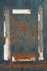 paper tape grunge frame on rusty metal background
