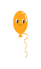 Doodle Birthday Party Balloons. Cute cartoon character. Vector illustration