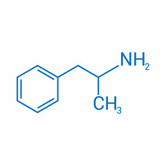 Obraz premium chemical structure of Amphetamine (C9H13N)