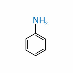 chemical structure of Aniline (C6H7N)