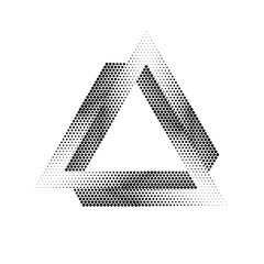 Abstract Triangle Geometrical Background . Modern Halftone Dotted Logo . Vector. - obrazy, fototapety, plakaty