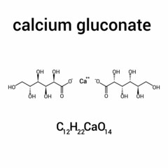 chemical structure of Calcium gluconate (C12H22CaO14)