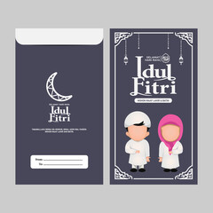 Eid al fitr money envelope template design