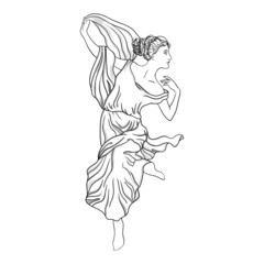 illustration human goddess girl mythology figure line