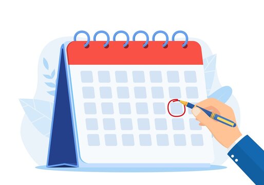 Calendar Date Circled Of Hand Man.