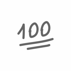 grey hundred points emoji icon vector illustration