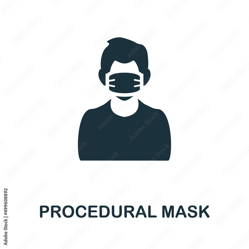 Poster procedural mask icon. monochrome simple procedural mask icon for templates, web design and infograph
