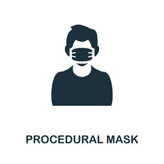Procedural Mask icon. Monochrome simple Procedural Mask icon for templates, web design and infographics