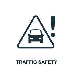 Traffic Safety icon. Monochrome simple Traffic Safety icon for templates, web design and infographics