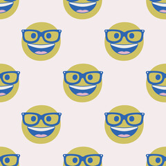 Seamless vector facial expression pattern. Background for fabric, textile, wrapping, cover etc.
