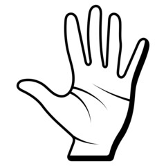  Five Fingers Palm vector line icon Design, Organ System Symbol, Human Anatomy Sign, Human Body Parts Stock illustration, Front Side of Left Hand Concept, 