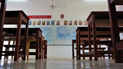 classroom in the school no people