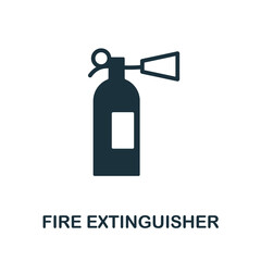 Fire Extinguisher icon. Monochrome simple Fire Extinguisher icon for templates, web design and infographics