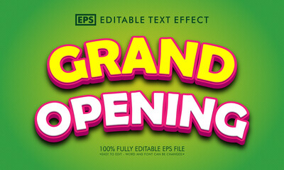 Grand opening editable text effect