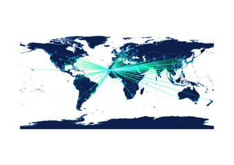 Vector Mauritania map on white background suitable for technology, innovation or export concepts. File is suitable for digital editing and large size prints.