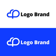 Cloud Stylish Logo Icon Vector and Cloud P Later