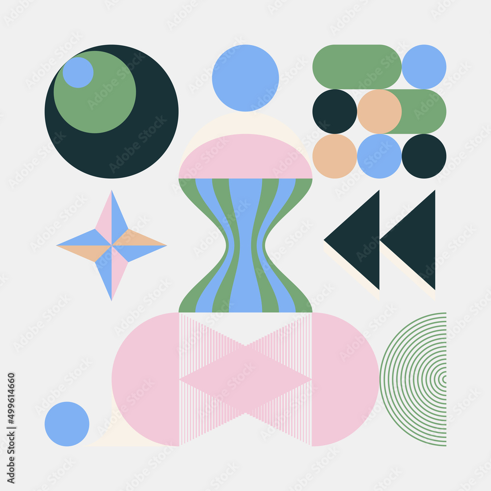 Aufkleber abstract vector pattern graphics made with various geometric shapes and elements