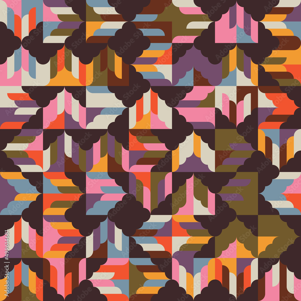 Poster seamless pattern vector graphics design made with abstract geometric shapes and forms