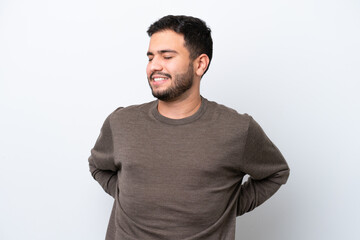 Obraz premium Young Brazilian man isolated on white background suffering from backache for having made an effort