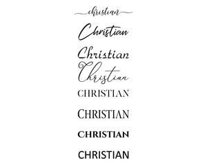 christian in the creative and unique  with diffrent lettering style	