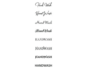 hand wash in the creative and unique  with diffrent lettering style
