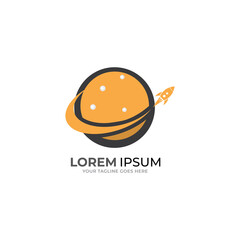 rocket advance technology launching vector logo design