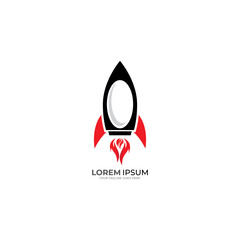 Obraz premium rocket advance technology launching vector logo design